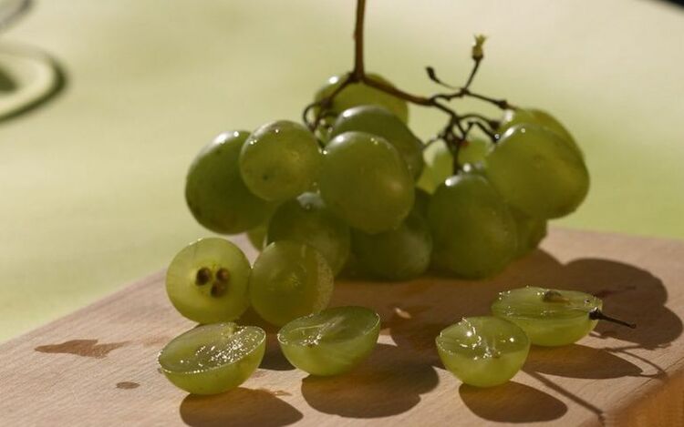 tension mask with grapes